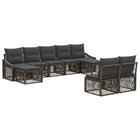 Tuinbankenset poly rattan 9-delig grijs