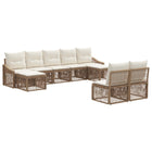 Tuinbankenset poly rattan 9-delig beige