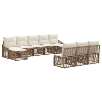 Tuinbankenset 10 pcs Beige poly rattan