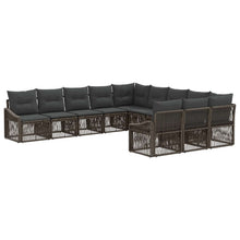 Tuinbankenset 11 pcs Grijs poly rattan