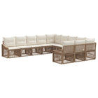 Tuinset poly rattan 11 zitplaatsen beige