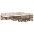 Tuinbankenset 12 pcs Beige poly rattan