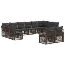 Tuinbankenset 12 pcs Grijs poly rattan
