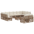 Tuinbankenset poly rattan beige 13-delig