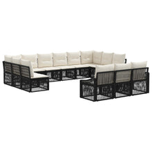 Tuinbankenset 13 pcs Zwart poly rattan