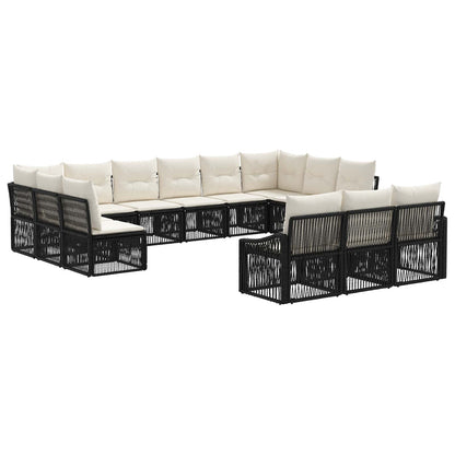 Tuinbankenset 13 pcs Zwart poly rattan