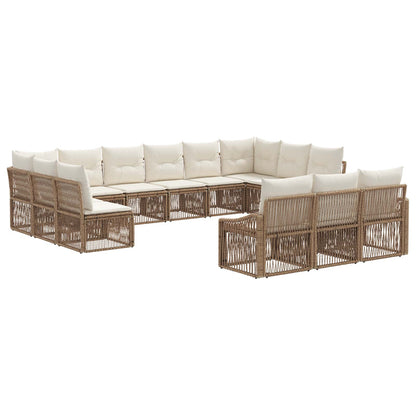 Tuinbankenset 13 pcs Beige poly rattan