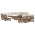 Tuinbankenset 14 pcs Beige poly rattan