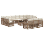 Tuinset poly rattan beige 14-delig
