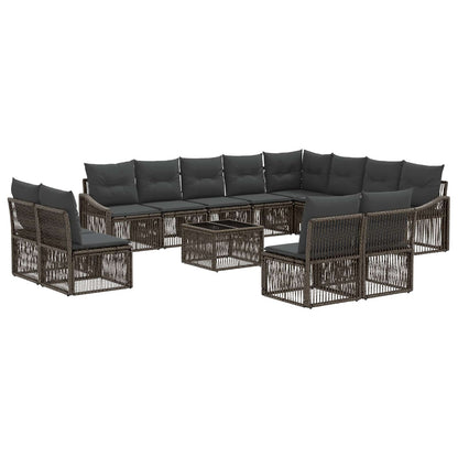 Tuinbankenset 13 pcs Grijs poly rattan