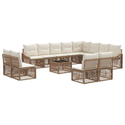 Tuinbankenset 13 pcs Beige poly rattan