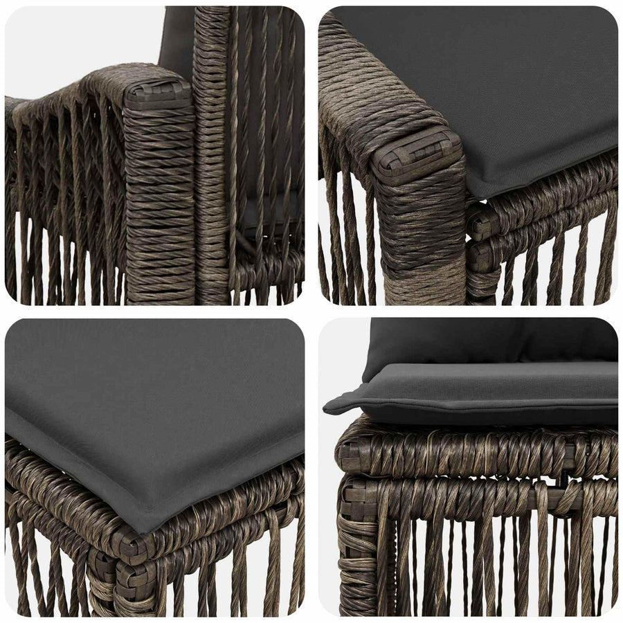 Tuinbankenset 13 pcs Grijs poly rattan