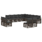 Tuinset poly rattan grijs 13-delig