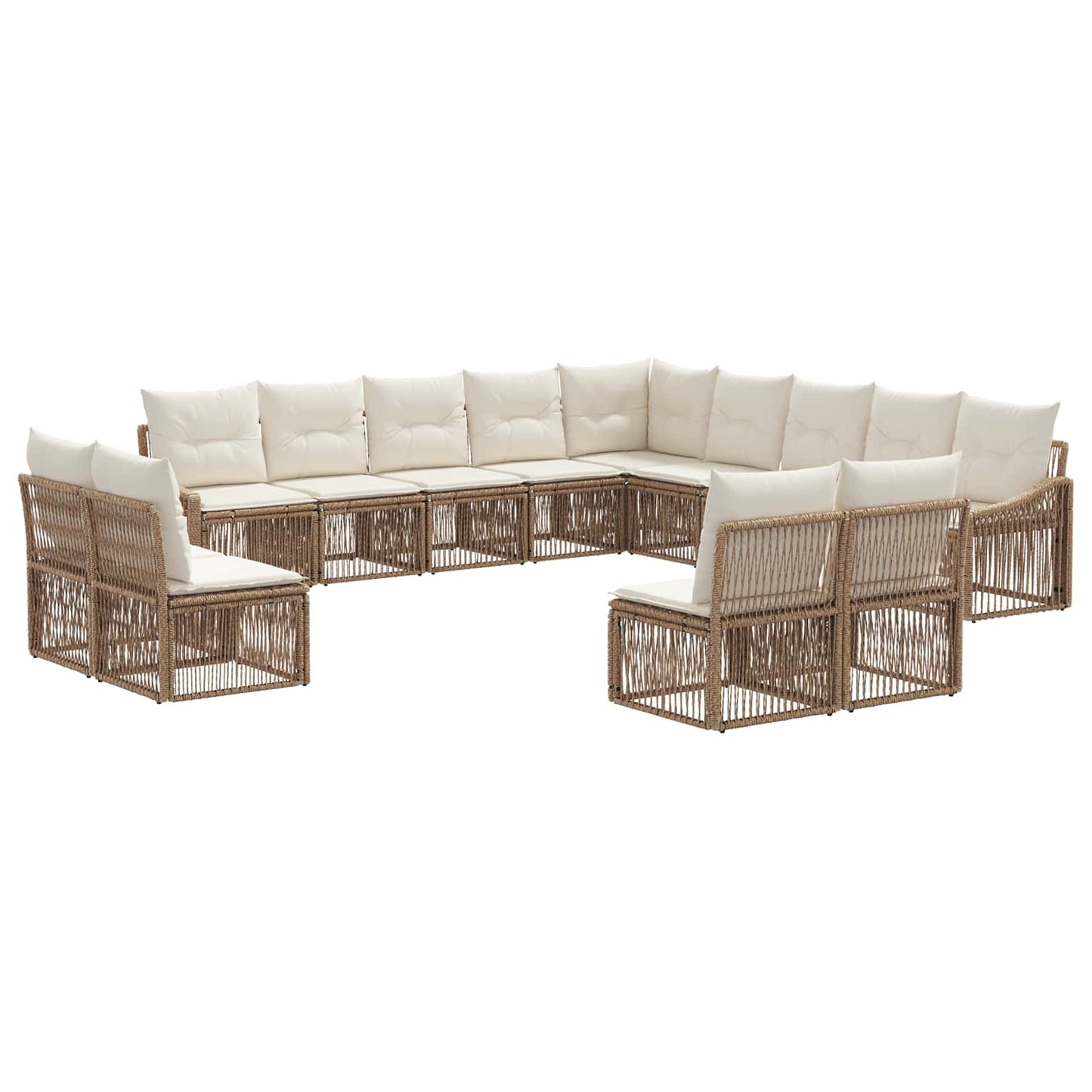 Tuinbankenset 13 pcs Beige poly rattan