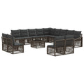 Tuinbankenset 14 pcs Grijs poly rattan