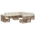 Tuinbankenset 14 pcs Beige poly rattan