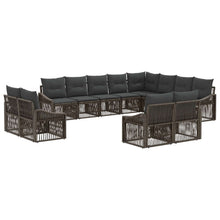 Tuinbankenset 12 pcs Grijs poly rattan