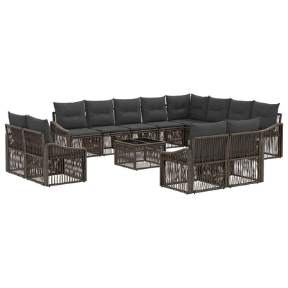 Tuinbankenset 13 pcs Grijs poly rattan
