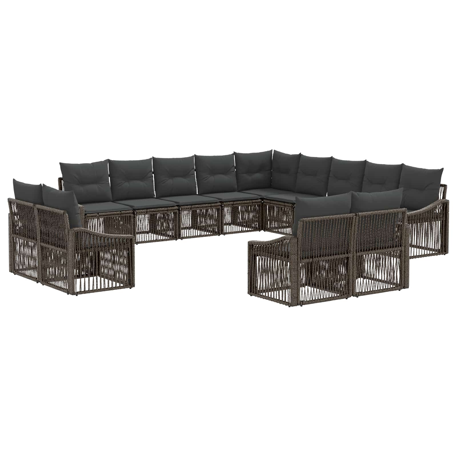 Tuinbankenset 13 pcs Grijs poly rattan