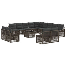 Tuinbankenset 14 pcs Grijs poly rattan