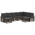 Tuinbankenset 9-delig poly rattan grijs