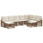 Tuinbankenset 9 personen poly rattan beige