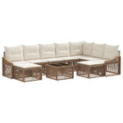 Tuinset poly rattan beige 9-persoons modulair