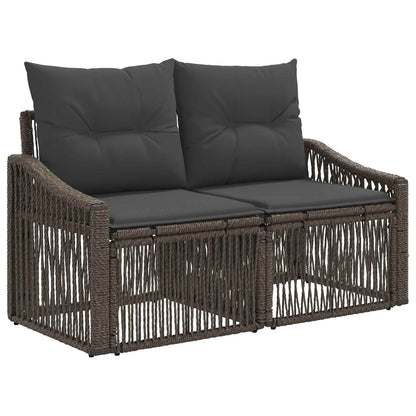 Tuinbankenset 8 st 8-Aantal zitplaatsen Grijs poly rattan