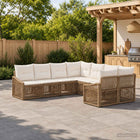 Tuinbankenset 8 st 8-Aantal zitplaatsen Beige poly rattan