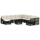 Garden lounge set 12 pcs Black poly rattan