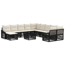 Tuinbankenset 12 pcs Zwart poly rattan