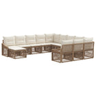 Tuinbankenset poly rattan beige 12-delig