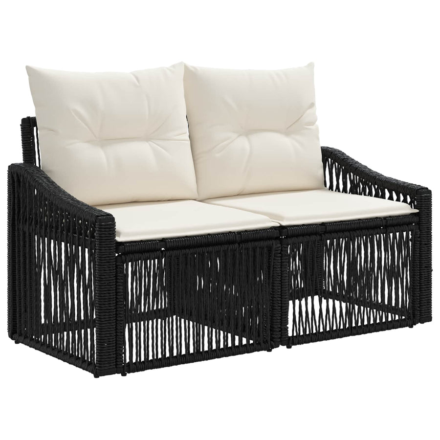 Tuinbankenset 13 pcs Zwart poly rattan