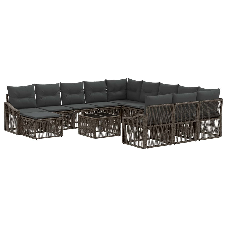 Tuinbankenset 13 pcs Grijs poly rattan
