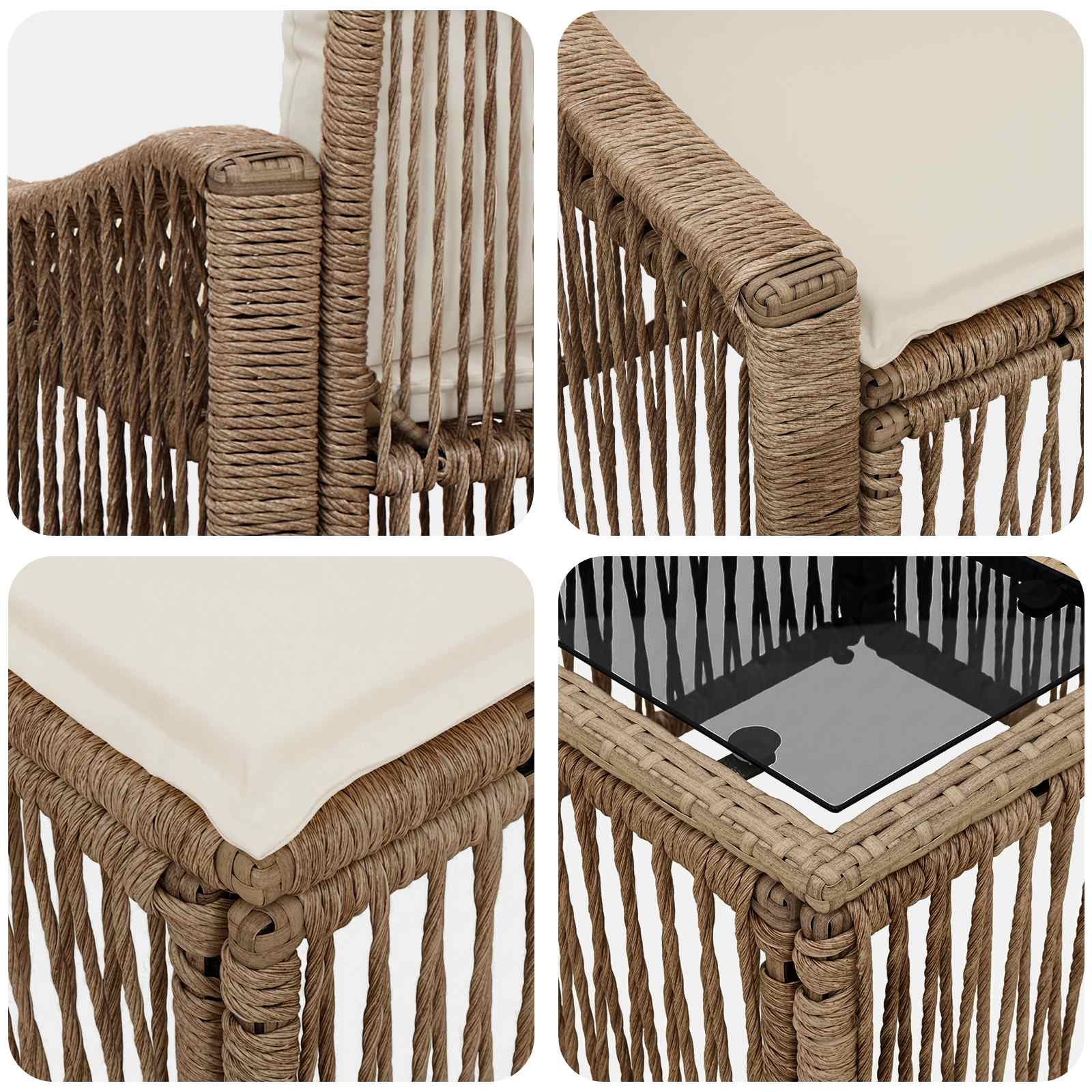 Tuinbankenset 13 pcs Beige poly rattan