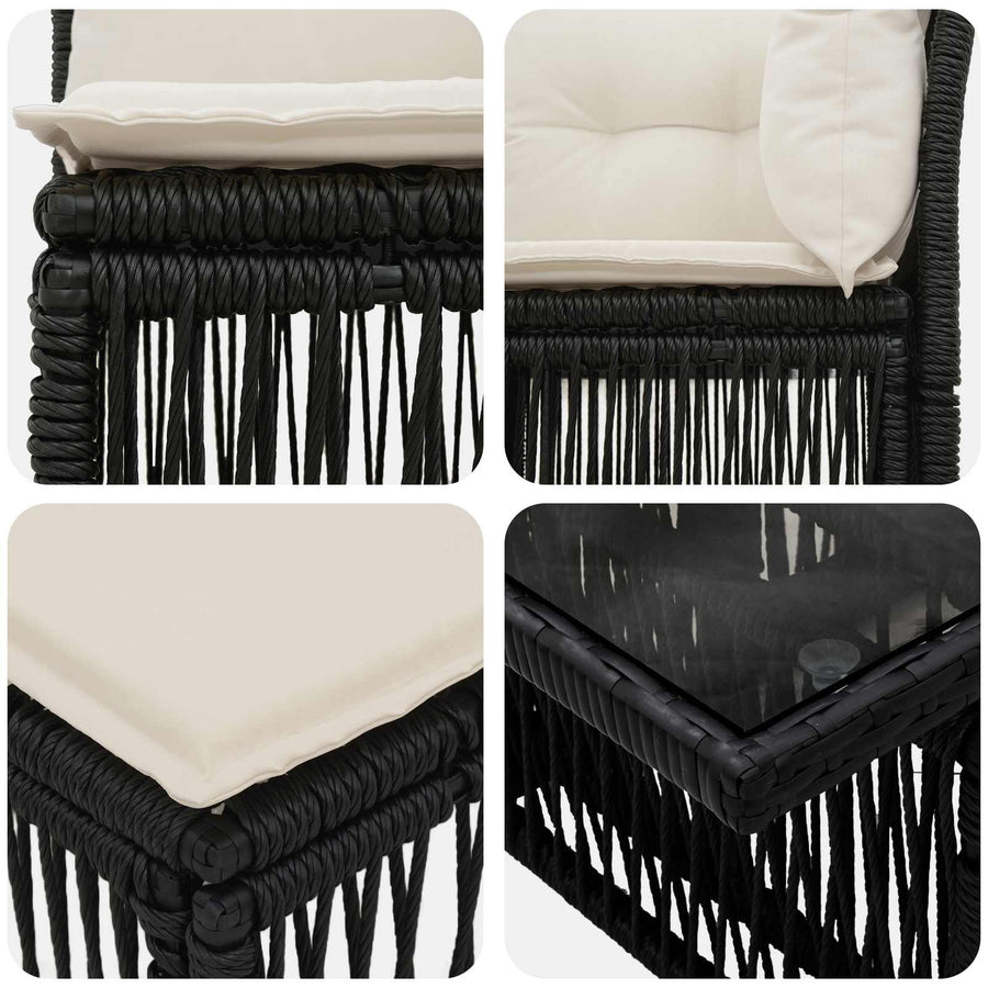 Tuinbankenset 13 pcs poly rattan