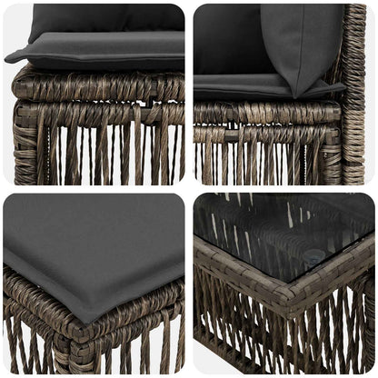 Tuinbankenset 13 pcs Grijs poly rattan