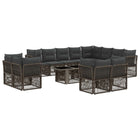 Garden Bench Set 13 pcs Grey poly rattan