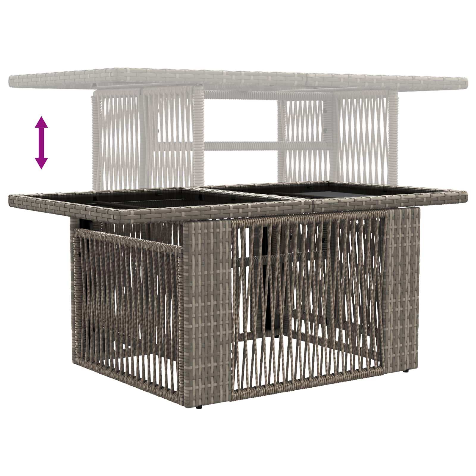 Tuinbankenset 13 pcs Grijs poly rattan