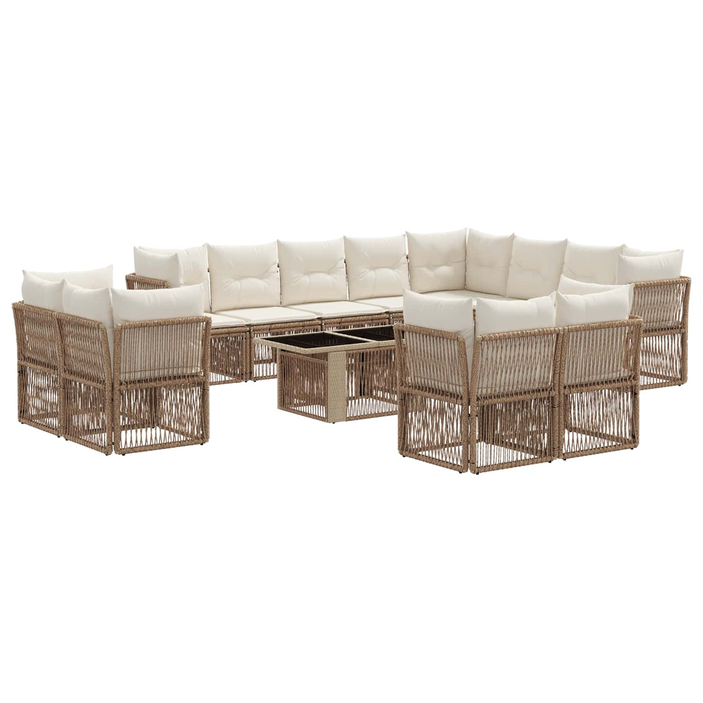 Tuinbankenset 13 pcs poly rattan