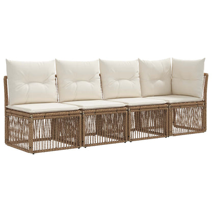 Tuinbankenset 7 st 6-Aantal zitplaatsen Beige en Crème Wit