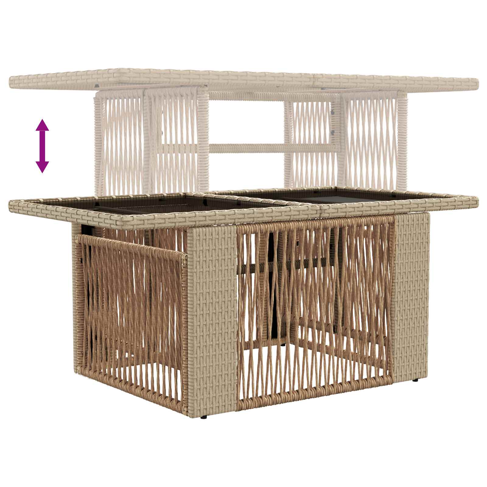 Tuinbankenset 7 st 6-Aantal zitplaatsen Beige en Crème Wit