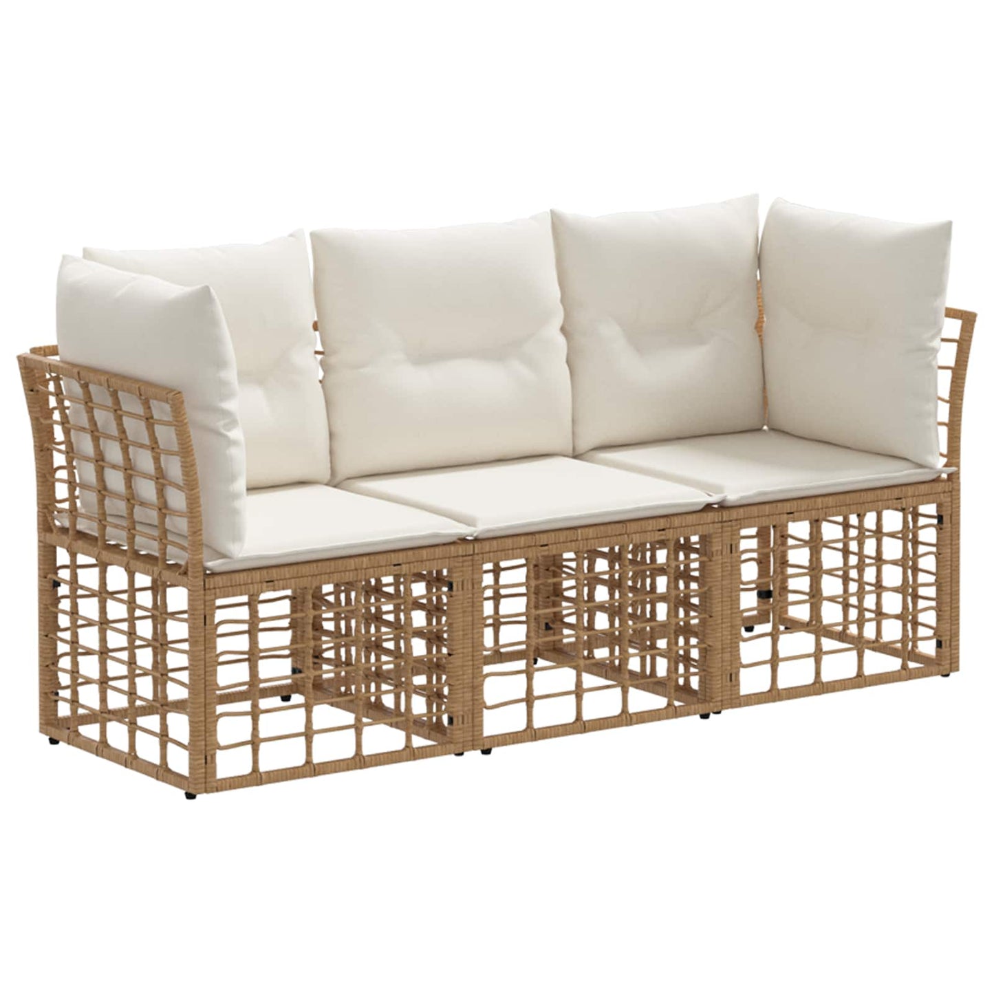 Buiten bankenset met kussen 3 pcs Naturel Polyester