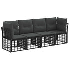 Tuinset poly rattan 4 personen zwart