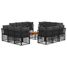Outdoor Sofa Set 13 pcs Black and Dark Grey Polyester