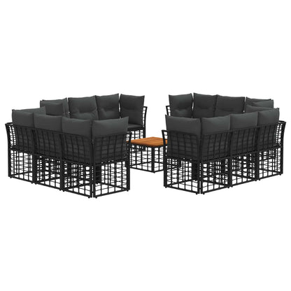 Buiten bankenset 13 pcs Zwart en Donkergrijs Polyester
