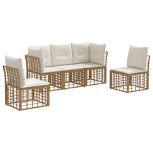 Buiten bankenset met kussen 5 pcs Naturel Polyester