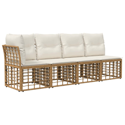 Buiten bankenset met kussen 5 pcs Naturel Polyester