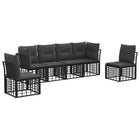 Tuinset 6 personen zwart polyester