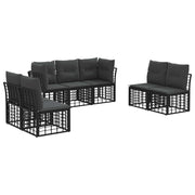 Tuinset 7-delig polyrattan zwart